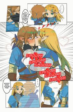 Fix him with kisses : r/ZeLink Zelink Kiss, Zelda Comics, Couple Fanart, Light Dragon, Romance Comics, Lean Beef, Cute Couple Drawings