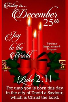 a red christmas card with two candles and holly wreaths on it, in the middle of