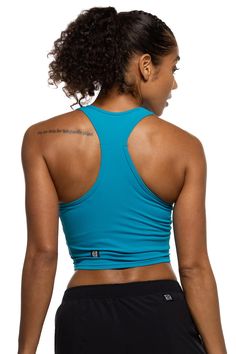 Marine Basic Crop Tops, Female Runner, Basic Crop Top, Racerback Sports Bra, Marine Blue, Huntington Beach, Workout Tanks, Active Wear Tops, Quick Dry