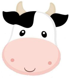 a cow's face with black and white spots