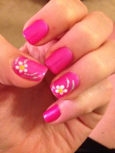 Pink Mani Pedi Ideas, Acrylic Nails Fushia, Pink Spring Nails Design, Pink Beach Nails, Judy Nails, Nail Lengths, Dark Pink Nails, Summer Gel Nails, Manicure Nail Designs