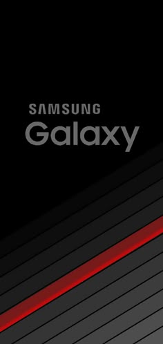 the samsung galaxy logo is shown in red and black colors, as well as an orange stripe