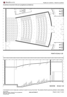 two plans for an auditorium with seating areas