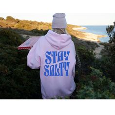 Trendy Hoodie, Trendy Sweatshirt, Beach Hoodie, Stay Salty, Stay Salty Hoodie, Summer Hoodie, Hoodie for Her, Stay Salty Shirt, Hoodie FREE shipping in the US! No order minimum.  ♥ The HOODIE * This is a Gildan 18500 heavy blend adult hooded sweatshirt (unisex).  * Detailed sizing information can be found in the size chart in the photos. * Printed in the USA. ♥ CARE ＊Machine wash cold, inside-out, gentle cycle ＊Wash with mild detergent and similar colors ＊Tumble dry low or hang-dry ＊Do not bleac Summer Hoodie, Beach Hoodie, Stay Salty, Streetwear Fashion Women, Wedding Bridesmaids, Cool Shirts, Streetwear Fashion, Sweat Shirt, Hooded Sweatshirts