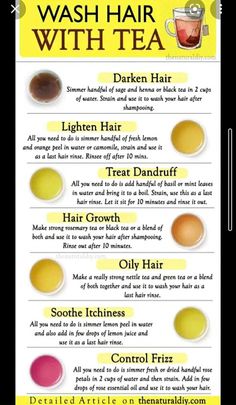 How To Darken Hair, Hair Tea, Magia Das Ervas, Wash Hair, Hair Growing Tips, Hair Dyes, How To Lighten Hair, Homemade Hair Products, Tea Green