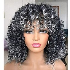 Category:Synthetic Wig; Gender:Women's; Wig Type:Natural Wigs; Occasion:Daily Wear,Party / Evening,Vacation,Daily; Age Group:Adults; Color Shade:Red,Black,Blonde,Multi-color,Burgundy,Brown,Gray,Ombre; Hair Material:Synthetic Hair; Cap Construction:Machine Made; Texture:Afro Curly; Length:Short; Features:Soft,Easy to Carry,Fashion,Comfortable,Fluffy; Heat Resistant:Yes; Listing Date:04/04/2023; Cap Circumference:; Front to Back:; Nape of Neck:; Side to Side Across Forehead:; Side to Side Over Top Warm Brown Highlights, Curly Wigs With Bangs, Bangs For Black Women, Fake Eyebrows, Gray Ombre, Medium Curly, Natural Black Women, Medium Curly Hair Styles, Natural Wigs