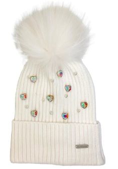 Keep your head warm and looking cool with the PEARL JEWEL HAT! Embellished with both pearl and heart-shaped rhinestones, this winter hat is perfect for any cold weather occasion. Step out in style and stay toasty at the same time! Pearl Jewels, The Pearl, Winter Hat, Girls Accessories, Winter Wardrobe, Your Head, Stay Warm, Cold Weather, In Style