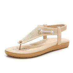 • Upper Material: Polyurethane• Sandal Type: Gladiator• Side instep type: Open• Heel Height: Low (1cm-3cm)• Platform height: 0-3cm• Closure Type: Slip-On• Fit: Fits true to size, take your normal size• Item # E661• Import Product• Width Options: B - Medium• Shipping Worldwide Understanding Women, Casual Beach Sandals, Crystal Sandals, Brand Name Shoes, Summer Sandals, Sandals For Sale, Casual Sandals, Sandal Fashion, Women's Summer Fashion