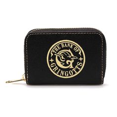 a black and gold coin purse with the words, the bank of birmingham on it