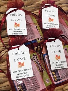 four fall in love soaps wrapped in cellophane