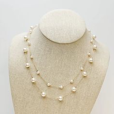 Just the right touch, our Dainty Pearl Bead Multi-Layer Station Necklace will go with any outfit! Features two layers of pearls, with a total length of 18.5" Choose from silver or gold tone. Layer 1 -16.5" Chain Layer 2 - 18.5" Chain Necklace Bridal, Multi Layer Necklace, Station Necklace, Wedding Jewellery Necklace, Layered Necklace, Necklace Sizes, Wedding Necklace, Necklace Silver, Multi Layering