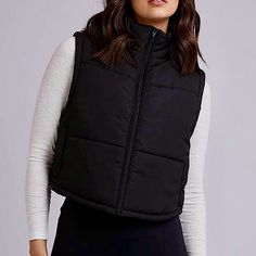 Make An Offer! Ci Sono Puffer Vest Purchased At Anthropologie In Nyc Solid Black Brand New With Original Tags Attached Women’s Size Large Slightly Cropped, Boxy, Puffer Style, Vest Front Zip Closure Collar Can Be Worn High Or Folded Bottom Hemline Is Curved & A Bit Longer In Back Top Quality, Classic, Timeless, Style Vest Versatile Black Vest For Fall, Black Everyday Vest For Spring, Fitted Black Outerwear For Everyday Use, Black Vest For Everyday Wear In Spring, Everyday Black Spring Vest, Trendy Winter Vest For Everyday Wear, Trendy Everyday Vest, 2023 Outfits, Puffer Style