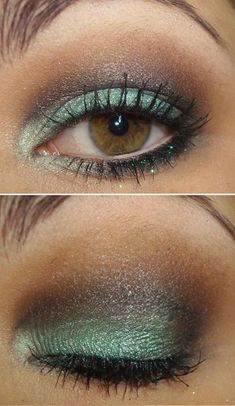 Fun for brown or hazel eyes Pretty Eye Makeup, Green Eyeshadow, Hazel Eyes, Makati, Pretty Eyes, Love Makeup, Pretty Makeup, Beautiful Makeup