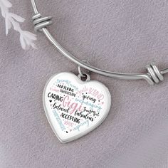 Gigi heart bangle bracelet with option engraving. The perfect gift for Gigi on Mothers Day, Christmas, Birthdays, or just because. Purchase This Best-seller and We Guarantee It Will Exceed Your Highest Expectations! This Jewelry Item Is the Perfect Keepsake! Whether for Yourself or a Loved One. ➜ If the custom engraving option is available, engrave onto the back of the pendant your loved one's name, your wedding date, an anniversary, or anything else you want to remember and keep you close to he Heart Bangle Bracelet, High Expectations, Heart Pendant Gold, Silver Bangle, Wedding Date, Pendant Silver, Gold Bangles, Just Because, Custom Engraving