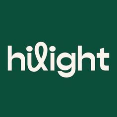 the word hi and light is written in white on a green background