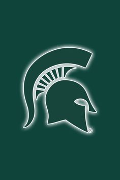 the michigan state rams logo is shown on a dark green background with white outlines