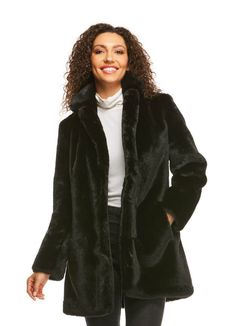 Winter--we knew it was coming--it always does! And our velvety Black Le Mink notch collar jacket will make all the difference! Incredibly soft, this sheared fur has the touch, the texture and fluidity of animal fur, without the guilt! Lush and plush, you may gasp when you experience its sensuous touch. Combined with a classic, timeless design, it's a jacket you'll treasure for many, many seasons. Imagine a blustery day and you're walking contentedly with the oversize notch collar turned up aroun Planet Clothing, Cute Sweater Outfits, Faux Fur Fashion, Mink Jacket, Plush Coat, Fabulous Furs, Mink Coat, Skiing Outfit, Winter Outfit Inspiration