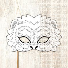 Lion Coloring Mask Printable DIY Animal Masks Childrens Party | Etsy Halloween Birthday Decorations, Printable Animal Masks, Lion Coloring, Coloring Mask, Mask Printable, Birthday Carnival, Penguin Coloring, Lion King Birthday, Lion Mask