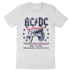 Show off your style and love for classic rock with a new AC/DC band tee. This AC/DC We Salute You Short-Sleeve T-Shirt features a crew neck and is made of 100% cotton to ensure all-day comfort. Short-sleeve crew neck AC/DC We Salute You music tee Made from 100% cotton for all-day comfort Machine washable Rock And Roll Cotton T-shirt With Band Logo, Cotton Rock And Roll T-shirt With Band Logo, Band Logo T-shirt For Music Festivals, Crew Neck, Band Logo T-shirt For Music Festivals With Crew Neck, Band Logo Crew Neck T-shirt For Music Festivals, Pop Culture Crew Neck T-shirt For Concert, Crew Neck T-shirt With Band Logo For Music Festivals, Rock And Roll Screen Print Crew Neck T-shirt, Rock And Roll Crew Neck T-shirt With Screen Print