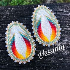 Unique Beaded Teardrop Jewelry, Festival Teardrop Jewelry With Large Beads, Unique Teardrop-shaped Jewelry With Colorful Beads, Unique Teardrop Jewelry With Colorful Beads, Artisan Colorful Beaded Teardrop Earrings, Unique White Teardrop Beaded Earrings, Artisan Bead Cap Earrings, Artisan White Jewelry With Bead Caps, Artisan Tiny Beads Drop Earrings