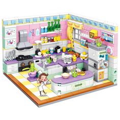 this is a cutout of a dollhouse kitchen