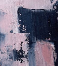 an abstract painting with black and pink colors