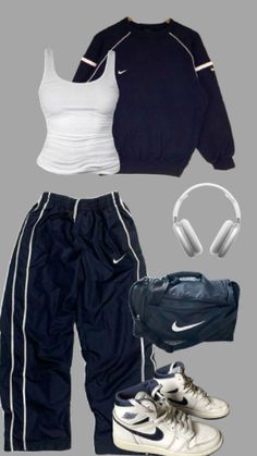 Sports Day Outfit, Baggy Outfit Ideas, Looks Black, Simple Trendy Outfits, Casual Style Outfits