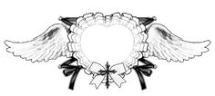 an image of a ribbon with angel wings around it and a bow on the side