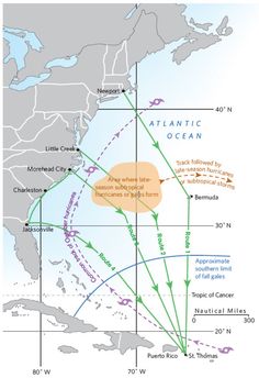 a map showing the locations of various ocean currents