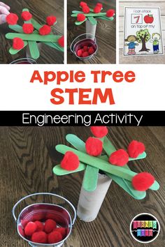 Apple Preschool Activities, Stem Engineering Activities, Apple Literacy, Preschool Apple Activities, Stem Activities Preschool