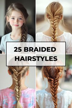 25 braided hairstyles on young girls. Creative Braided Hairstyles, Girls Braided Hairstyles Kids, French Braid Styles