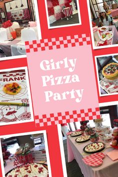 the girly pizza party is full of delicious treats and desserts for everyone to enjoy