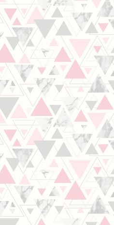 a pink and grey geometric wallpaper pattern with marble triangles on it's sides