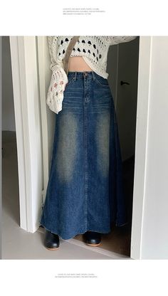 Yipinpay Vintage Long Denim Skirt Woman Jean Skirts For Ladies A Line – yipinpay Casual Blue Long Denim Skirt, Casual High Rise Blue Maxi Skirt, Trendy High Waist Blue Maxi Skirt, Vintage Blue Mini Denim Skirt, Vintage High Rise Blue Skirt, Jean Skirts, Long Denim Skirt, Denim Skirt Women, Jean Skirt