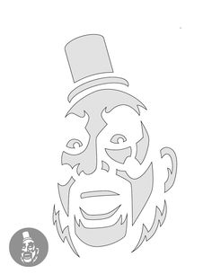 a drawing of a man with a top hat and beard in the shape of a face