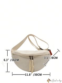 BirdinBag - Adjustable Strap White Minimalist Fanny Pack for Everyday Use White Large Capacity Belt Bag For Everyday Use, Everyday Large Capacity Beige Belt Bag, Casual Beige Belt Bag For Daily Use, White Casual Belt Bag For Daily Use, Casual White Belt Bag For Everyday, Casual White Everyday Belt Bag, Versatile White Belt Bag For Everyday Use, Everyday Versatile White Belt Bag, Versatile Everyday White Belt Bag