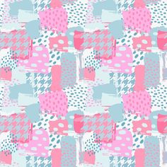 an abstract pattern in pink, blue and white