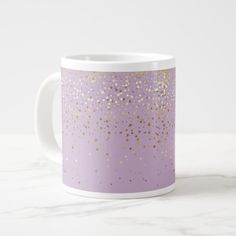 purple and gold speckles extra large coffee mug