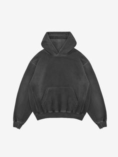 the hoodie sweatshirt in black suede is shown from the front, with an open back