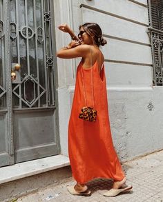 Orange Outfit Summer, Classic Bohemian Style, 2piece Outfits, Orange Outfit, Summer Attire, Summer Fashion Dresses, Guest Outfit, Mode Inspiration