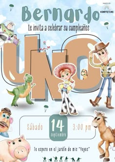 the poster for an event with cartoon characters and words that say,'unica '