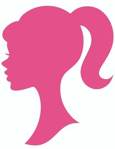 a pink silhouette of a woman's head