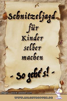 a piece of paper with the words schnitzeljad fur kinder selben machen so gehts