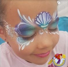 Easy Face Painting Designs, Girl Face Painting, Face Painting Easy, Belly Painting, Mermaid Makeup, Face Painting Designs, Mermaid Costume, Mermaid Party