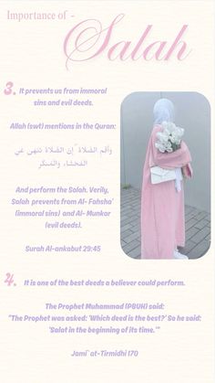 the front page of an information pamphlet for muslim women's clothing, including pink and white