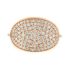 RING - Large sequin diamond ring | Ginette NY Oval Rose Gold Rings With Pave Setting, Modern Oval Diamond Ring With Pave Setting, Large Sequins, Diamonds Ring, Diamond Stone, Diamond Rings, Or Rose, Diamond Ring, Sequin