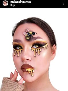 Honey Bee Makeup, Concealer Maybelline, Bee Makeup, Honey Products, Sweeter Than Honey, Spooky Art, Face Paint Makeup, Dope Makeup, Facepaint