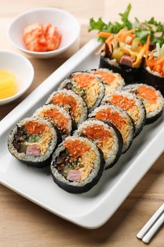 Discover the delicious world of Kimbap! This Korean twist on sushi features seasoned rice, fresh vegetables, and savory proteins all rolled in seaweed. Perfect for picnics, lunches, or a quick snack, Kimbap is a colorful and flavorful bite of Korean culture. Try it today Korean Breakfast, Street Food Recipes, Ground Beef And Cabbage, Sweet Red Bean Paste, Sweet Red Bean, Korean Street Food, Spicy Pork, Korean Street