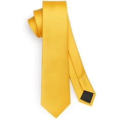 Imported Silk Blend + Polyster Tie closure Hand Wash HTL0301Y15D Skinny Necktie: 2.16''(5.5cm)* 59''(150cm),Only 1 Tie + Gift Box.It comes in well packaging and is wonderful gifts for men. Occasions for business/party/dating/wedding etc. Gifts as thanksgiving/Xmas/valentine's day/birthday etc. Package include: 1 Tie + Gift Box Classic Yellow Tie For Formal Occasions, Elegant Yellow Ties For Formal Occasions, Classic Yellow Ties For Summer, Classic Yellow Ties For Work, Yellow Classic Ties For Summer, Cheap Yellow Formal Ties, Yellow Summer Business Ties, Yellow Summer Ties, Tie Gift Box