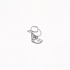 a drawing of a cowboy hat and boots